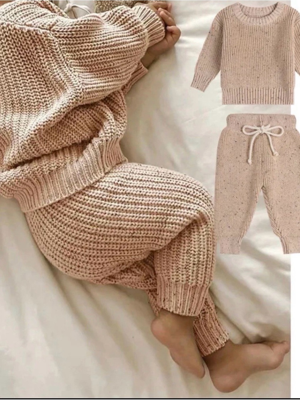 Knitted outfit for a boy or girl, 3–6 months